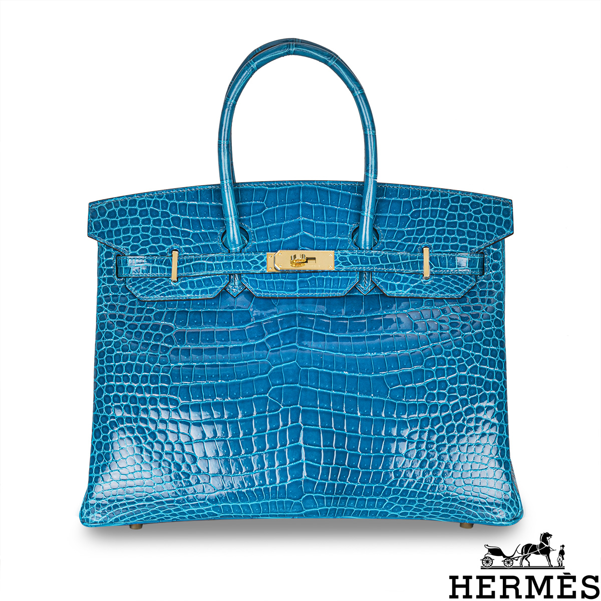 blue hermes bag